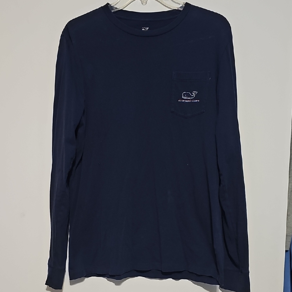 Vineyard Vines Navy Long Sleeve Shirt Boys XL Patriotic JULY 4TH SUMMER VACATION